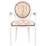 Полукресло из массива бука бежевое с растительным орнаментом Raffael Angel Beige Chair варинант исполнения - 1 | Loft Concept в Барнауле