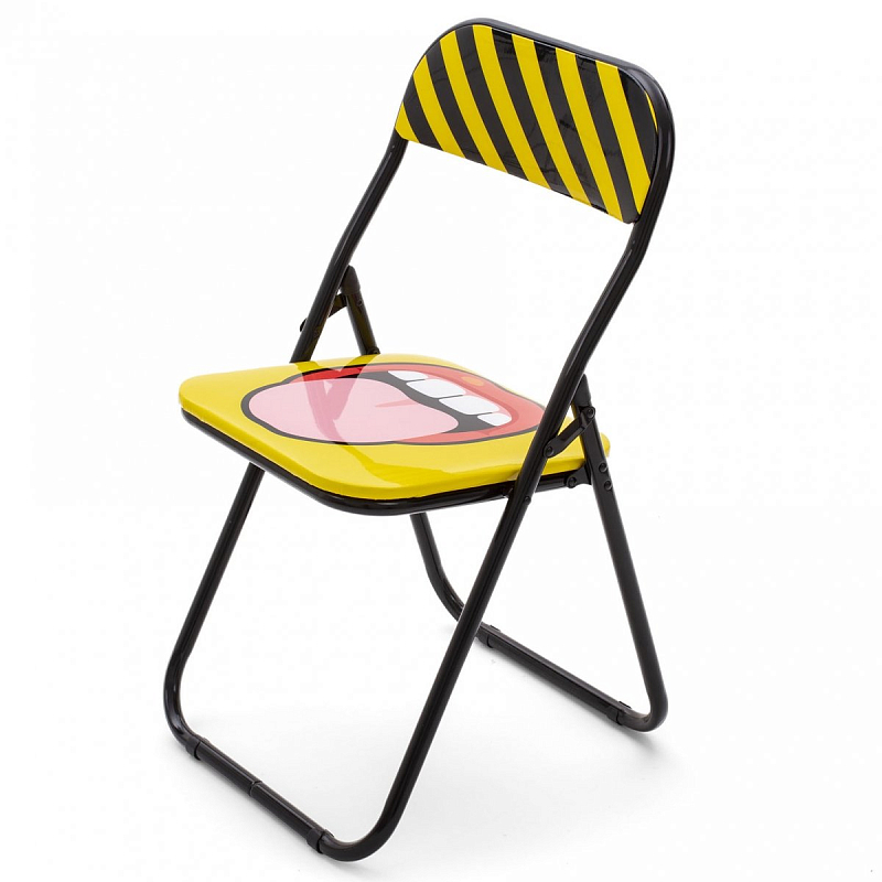 Стул Seletti Folding Chair Tongue Желтый Черный Стул Seletti Folding Chair Tongue Желтый Черный в Барнауле | Loft Concept