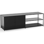 ТВ-тумба из металла с 2-мя дверцами и полками Damian Metal TV Stand варинант исполнения - 2 | Loft Concept в Барнауле