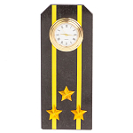 Часы подарочные настольные в виде погона ВМФ из натурального камня Змеевик Military Clock варинант исполнения - 6 | Loft Concept в Барнауле