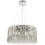 Круглая люстра с металлическими и хрустальными подвесками Bonnay Crystal Chrome Chandelier варинант исполнения - 6 | Loft Concept в Барнауле