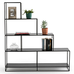 Ступенчатый стеллаж Menzie Steps Metal Rack Black варинант исполнения - 3 | Loft Concept в Барнауле