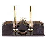 Настольный письменный набор из бежевого мрамора с часами Marble Accessory варинант исполнения - 3 | Loft Concept в Барнауле