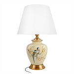 Настольная лампа бежевая с изображением птиц Slip Away варинант исполнения - 1 | Loft Concept в Барнауле