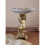 Чаша с цветочным орнаментом на ножке в виде бронзового ангела Eden Garden варинант исполнения - 6 | Loft Concept в Барнауле