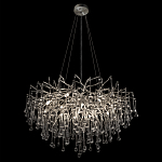 Люстра подвесная с прозрачными стеклянными подвесками в форме капель Диаметр 80 см Droplet Chandelier варинант исполнения - 5 | Loft Concept в Барнауле