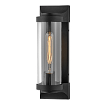 Настенный фонарь в индустриальном стиле с вытянутым цилиндрическим плафоном из прозрачного стекла и черным корпусом Hinkley варинант исполнения - 4 | Loft Concept в Барнауле