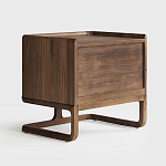 Прикроватный деревянный столик с 2-мя ящиками Moon Walnut Furniture варинант исполнения - 12 | Loft Concept в Барнауле