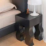 Дизайнерский журнальный стол чёрный с ножками волнистой формы Egopi варинант исполнения - 2 | Loft Concept в Барнауле