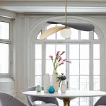 Люстра круглая с 2-мя металлическими абажурами Andromeda варинант исполнения - 7 | Loft Concept в Барнауле