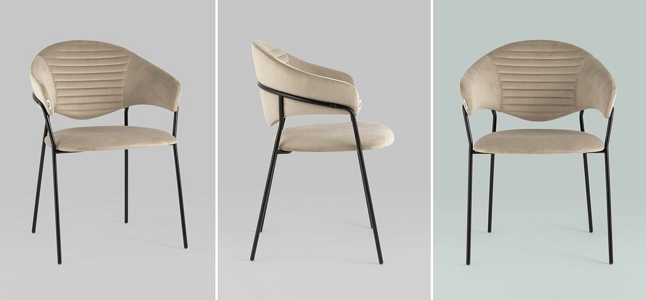 Стул Alexis Chair Бежевый Велюр Стул Alexis Chair Бежевый Велюр - Loft-Concept в Барнауле