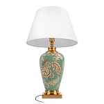 Настольная лампа бирюзовая с цветочным принтом Turquoise Flight варинант исполнения - 3 | Loft Concept в Барнауле