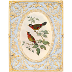 Декоративный постер с изображением птиц в раме с рельефным растительным узором Blooming Birds Poster варинант исполнения - 7 | Loft Concept в Барнауле