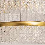 Люстра двухъярусная с золотого цвета и прозрачными подвесками Pettico варинант исполнения - 4 | Loft Concept в Барнауле