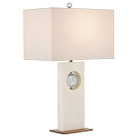 Настольная лампа из мрамора с тканевым прямоугольным абажуром Eternity варинант исполнения - 3 | Loft Concept в Барнауле