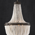 Люстра каплевидной формы декорированная нитями стеклянных бусин молочного цвета Bead threads варинант исполнения - 2 | Loft Concept в Барнауле