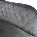 Барный стул со спинкой и подлокотниками на 4-х металлических ножках Douglas Rhombus Серый Велюр варинант исполнения - 4 | Loft Concept в Барнауле