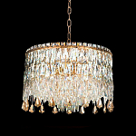 Люстра круглая с хрустальными подвесками на золотистом каркасе Roul Crystal Light варинант исполнения - 6 | Loft Concept в Барнауле