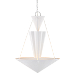 Люстра светодиодная белая геометрической формы с рифленым плафоном White Geometric Lamps варинант исполнения - 1 | Loft Concept в Барнауле