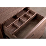 Прикроватный столик деревянный с 2-мя ящиками Moon Walnut Furniture варинант исполнения - 3 | Loft Concept в Барнауле
