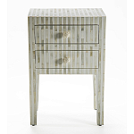 Тумбочка прикроватная White Pearl BEDSIDE CABINET 2 DRAWER варинант исполнения - 1 | Loft Concept в Барнауле