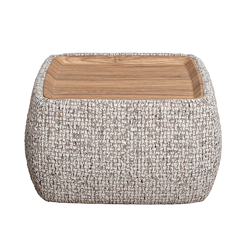 Столик прикроватный мягкий Soft Table from Chenille Древесина Серый в Барнауле | Loft Concept 