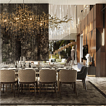 Подвесная люстра в виде ветвей деревьев золотого цвета с прозрачными подвесками-каплями 10 и 14 ламп Droplet Chandelier варинант исполнения - 7 | Loft Concept в Барнауле