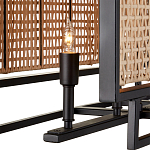 Люстра прямоугольной формы с чёрным каркасом и вставкой из плетеного материала Cage for Light варинант исполнения - 2 | Loft Concept в Барнауле