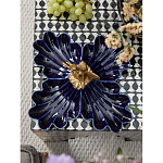 Менажница темно-синяя фарфоровая с бронзовой фигуркой ангела Eden Garden варинант исполнения - 3 | Loft Concept в Барнауле