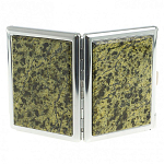 Портсигар на 10 сигарет с газовой зажигалкой из натурального камня Змеевик Светлый Stone Cigarettes Cases варинант исполнения - 3 | Loft Concept в Барнауле