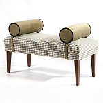 Банкетка Banquette PIED DE POULE с принтом гусиная лапка и бежевыми подлокотниками  варинант исполнения - 2 | Loft Concept в Барнауле