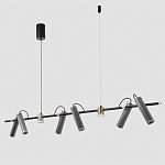 Люстра с 8-ю цилиндрическими плафонами на магнитном креплении и черным металлическим основанием Bronze Concert варинант исполнения - 2 | Loft Concept в Барнауле