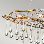 Люстра подвесная золотого цвета с металлическим сетчатым основанием и стеклянными каплевидными подвесками Hinkley варинант исполнения - 10 | Loft Concept в Барнауле