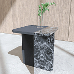 Slice журнальный столик из мрамора и массива дуба варинант исполнения - 1 | Loft Concept в Барнауле