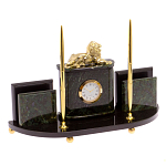 Настольный канцелярский набор из нефрита с декором в виде льва Golden Lion варинант исполнения - 2 | Loft Concept в Барнауле