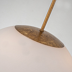 Подвесной светильник золотого цвета с полусферическим опаловым плафоном и декоративным элементом Elstead Lighting варинант исполнения - 5 | Loft Concept в Барнауле