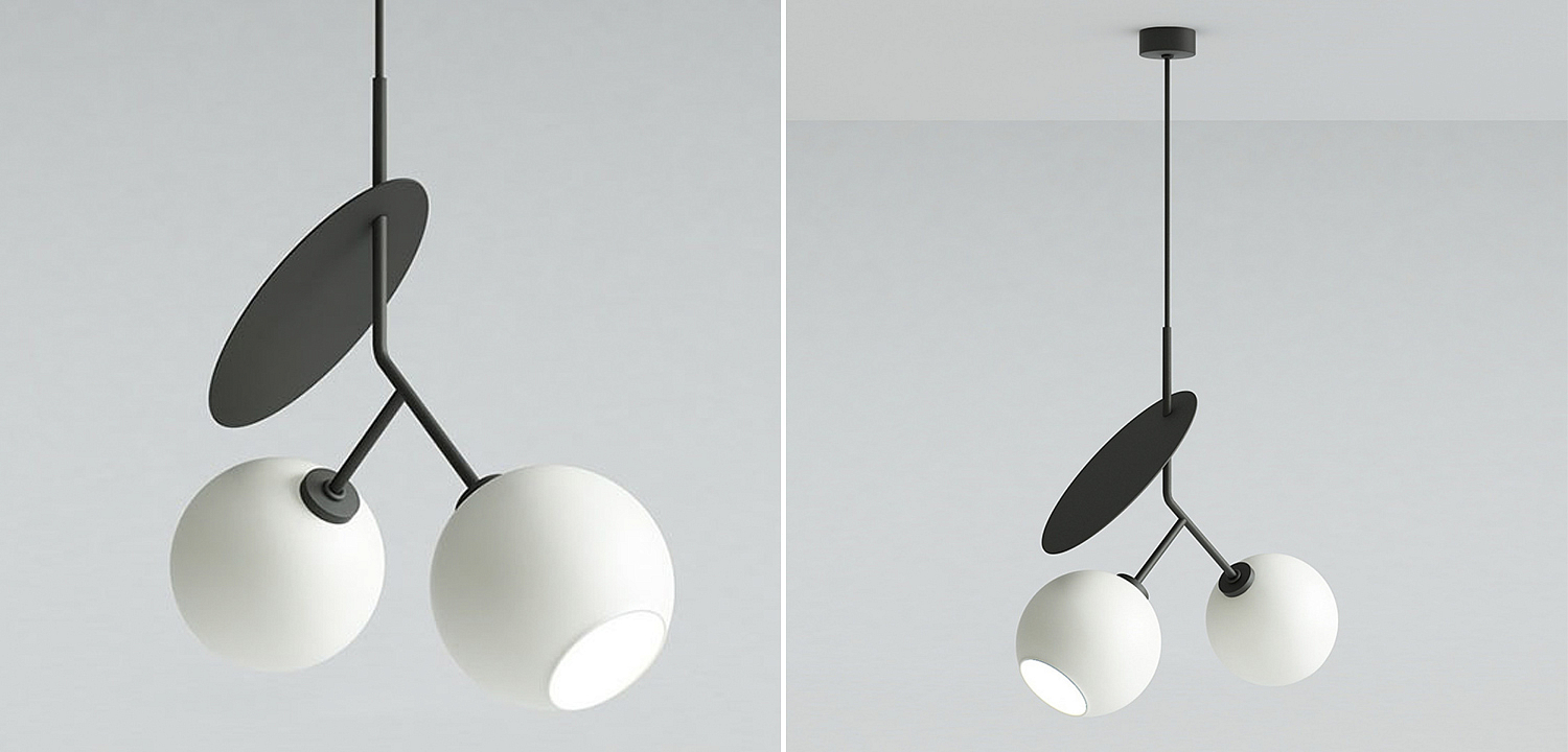 Подвесной светильник Cherry Pendant Double Black Подвесной светильник Cherry Pendant Double Black - Loft-Concept в Барнауле