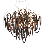 Люстра подвесная с объемной композицией из скрученных лент и металлических цепочек Atlantis Chain варинант исполнения - 1 | Loft Concept в Барнауле