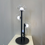 Настольная лампа с тремя прозрачными куполообразными плафонами и черным металлическим основанием Flos Wireline Lighting варинант исполнения - 6 | Loft Concept в Барнауле