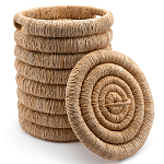 Плетеная корзина с крышкой из плетеного бананового дерева Zuwena Wicker Basket варинант исполнения - 3 | Loft Concept в Барнауле