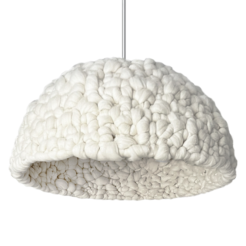 Вязаный подвесной светильник из шерсти Dome Wool Lamp Белый Вязаный подвесной светильник из шерсти Dome Wool Lamp Белый в Барнауле | Loft Concept