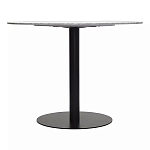 Круглый обеденный стол с белой мраморной столешницей White Tabletop on Black Base варинант исполнения - 4 | Loft Concept в Барнауле