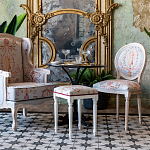 Стул из массива бука светло-серый с растительным орнаментом Raffael Angel Grey Chair варинант исполнения - 4 | Loft Concept в Барнауле