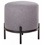 Круглый пуф на металлических ножках с обивкой из рогожки Casey Poof варинант исполнения - 1 | Loft Concept в Барнауле