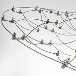 Люстра подвесная с тонкой металлической конструкцией цвета хром Quasar варинант исполнения - 6 | Loft Concept в Барнауле