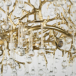 Подвесная люстра в виде ветвей деревьев золотого цвета с прозрачными подвесками-каплями 8 и 14 ламп Droplet Chandelier варинант исполнения - 6 | Loft Concept в Барнауле