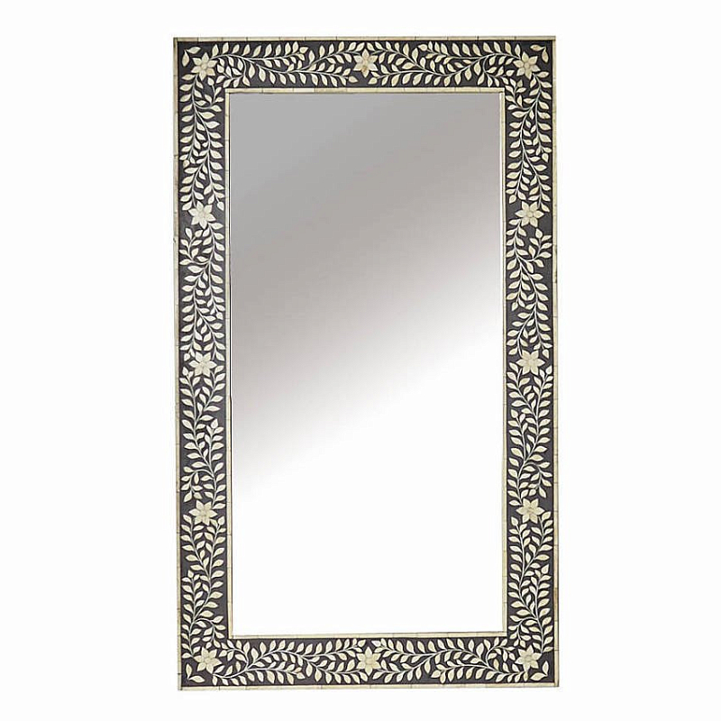 Зеркало Inlaid Bone Motive Белый Черный Зеркало Inlaid Bone Motive Белый Черный в Барнауле | Loft Concept