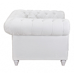 Кресло низкое с мягкой обивкой из велюра на 4-х ножках из массива березы Sophie Armchair white варинант исполнения - 2 | Loft Concept в Барнауле