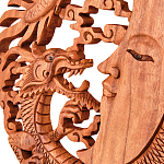 Панно из дерева дракон и луна Panel With Animals варинант исполнения - 2 | Loft Concept в Барнауле