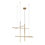 Люстра с 6-ю  пересекающимися цилиндрическими плафонами на тонких тросах Trumpet tube варинант исполнения - 4 | Loft Concept в Барнауле